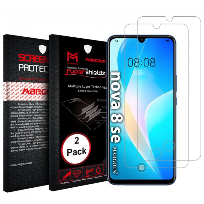 Huawei nova 8 SE Tempered Screen Protector Super Shieldz by Margoun - 2-Pack Clear