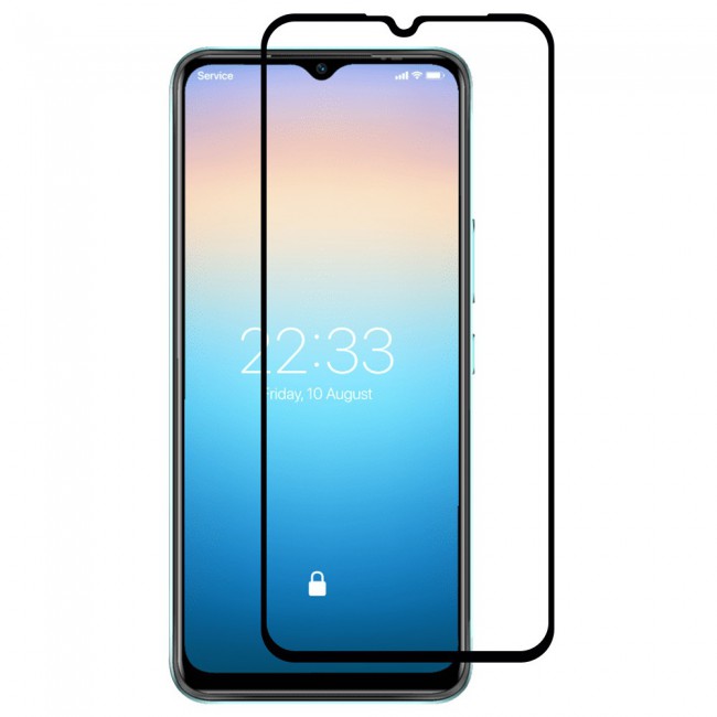 MARGOUN for itel A49 4G Screen Protector Tempered Glass Full Glue Black side