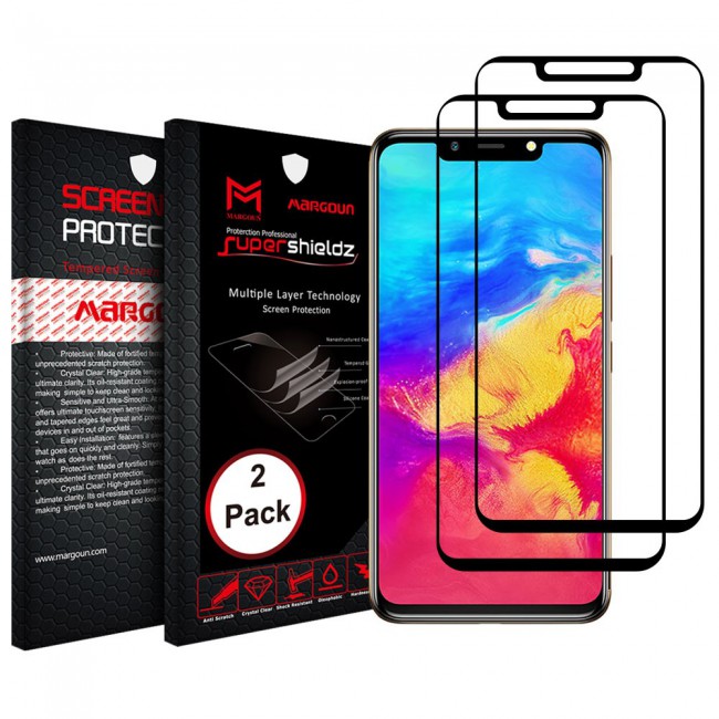 Infinix Hot 7 2-Pack Glass 3D Screen Protector Super Shieldz by Margoun - Black Edge