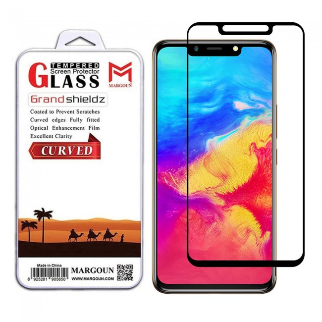 Infinix Hot 7 Glass 3D Tempered Screen Protector Grand Shieldz by Margoun - Black Edge