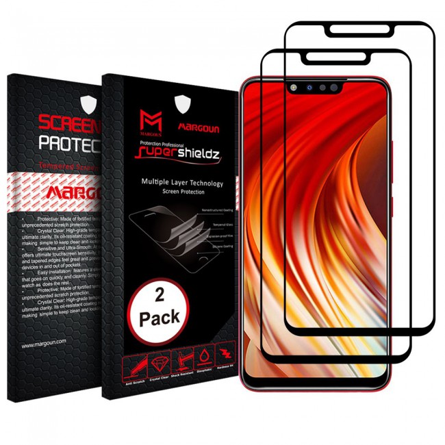 Infinix Hot 7 Pro 2-Pack Glass 3D Screen Protector Super Shieldz by Margoun - Black Edge