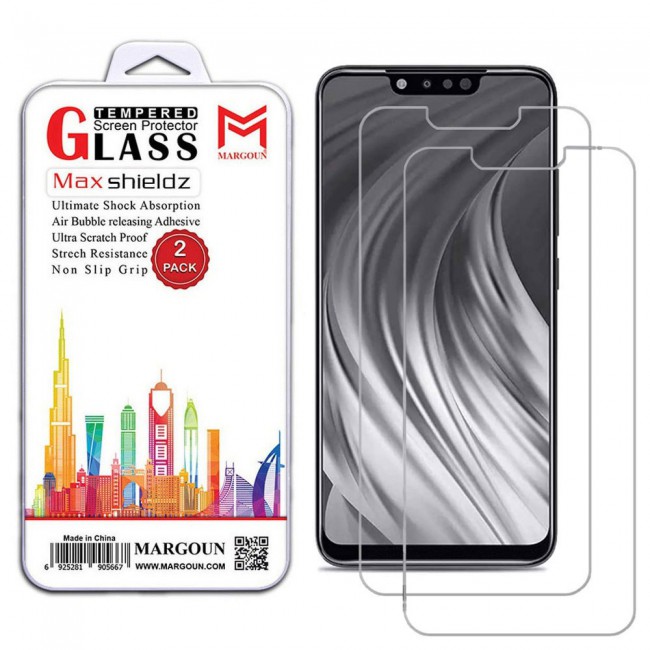 Infinix Hot 7 Pro Tempered Screen Protector Max Shieldz by Margoun 2-Pack - Clear