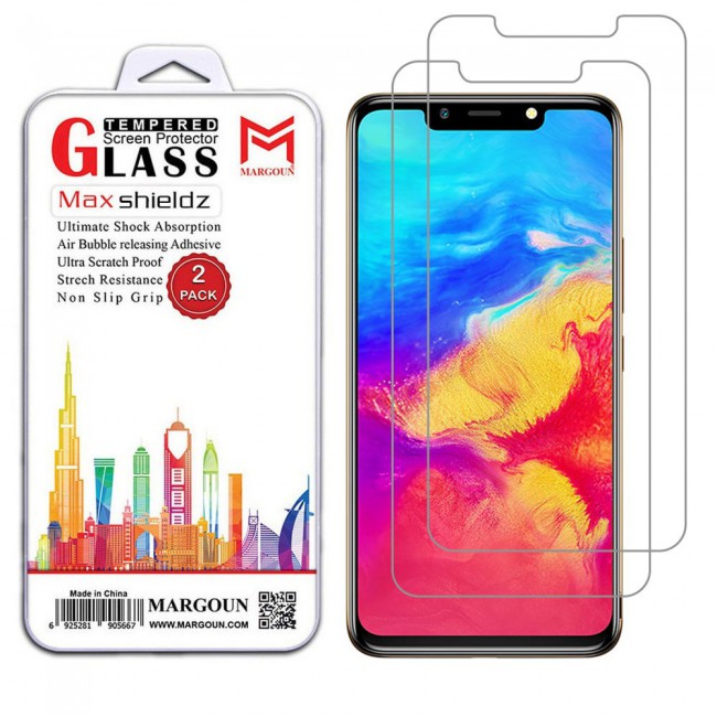 Infinix Hot 7 Tempered Screen Protector Max Shieldz by Margoun 2-Pack - Clear