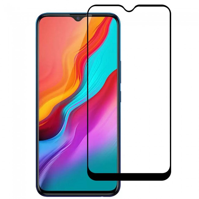 Infinix Hot 8 Lite Glass 3D Tempered Screen Protector Grand Shieldz by Margoun - Black Edge