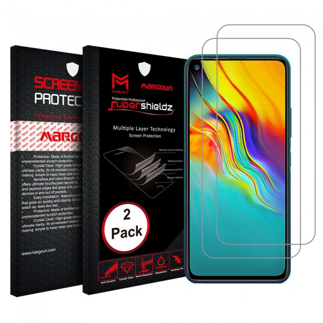 Infinix S5 Lite Tempered Screen Protector Super Shieldz by Margoun - 2-Pack Clear