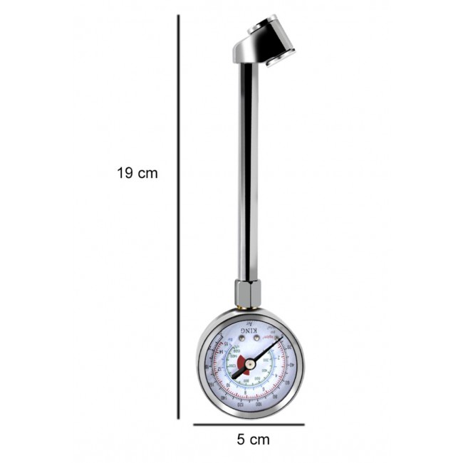 Margoun King Air Pressure Tire Gauge - Silver