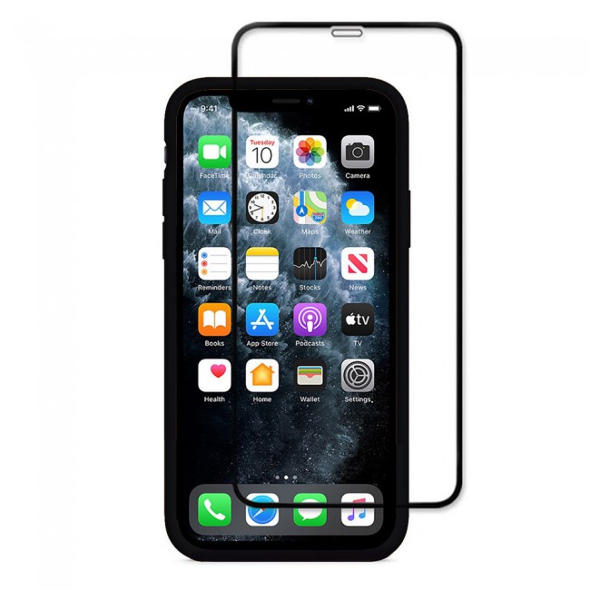 Margoun 2Pack Apple iPhone 12 Pro Silicone Case Cover and 3D Screen Protector - Black