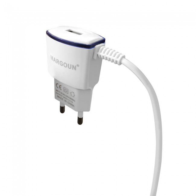 Margoun 2.1A Micro USB Wall Charger for Nokia 4.2 , Nokia 3.2 , Nokia 1 Plus - White &amp; Blue – MG01