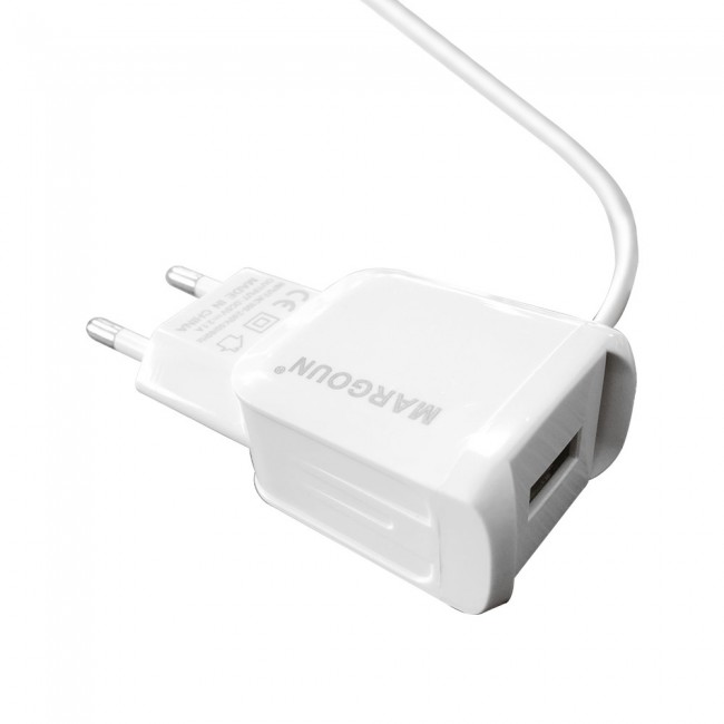 Margoun 2.1A Micro USB Wall Charger with a Universal USB Port – White – MG02