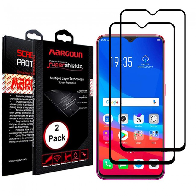 Margoun 2-Pack 3D Tempered Glass Screen Protector for Oppo F9 Pro