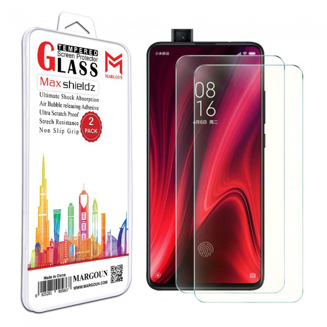 Margoun 2-Pack Max Shieldz Tempered Glass Screen Protector for Xiaomi Redmi K20 