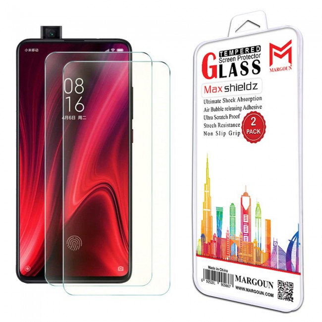 Margoun 2-Pack Max Shieldz Tempered Glass Screen Protector for Xiaomi Redmi K20 
