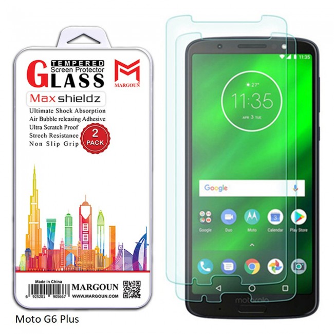 Margoun 2-Pack Tempered Glass Screen Protector for Motorola Phones ( E5 , E5 Play , E5 Plus , Moto G6 , Moto G6 Play , Moto G6 Plus )