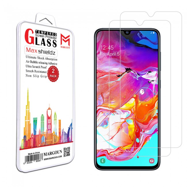Margoun 2-Pack Tempered Glass Screen Protector for Samsung Galaxy A70