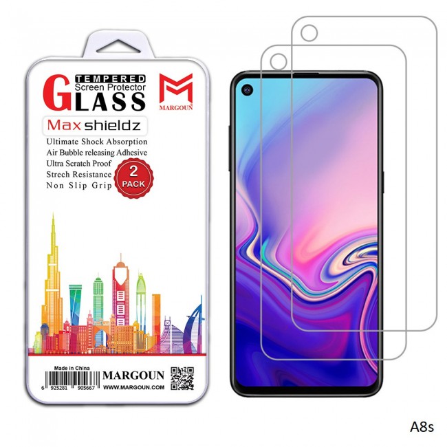 Margoun 2-Pack Tempered Glass Screen Protector for Samsung Galaxy A Series ( A70 , A10 , A30 , A50 , A6s , A8s )
