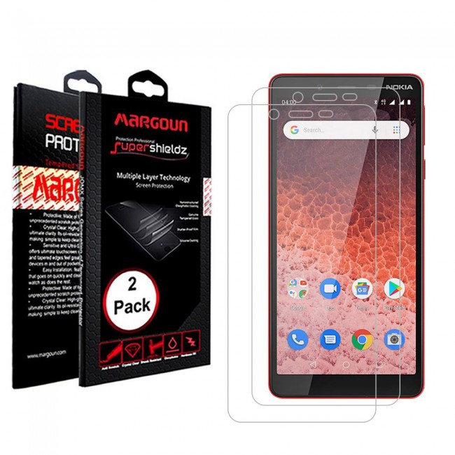 Margoun 2-Pack Tempered Glass Screen Protector for Nokia 1 plus 