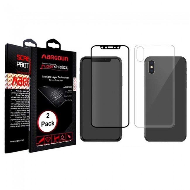 Margoun Back and 3D Front Tempered Glass Screen Protector for Apple iphone XS ( 5.8 inch)
