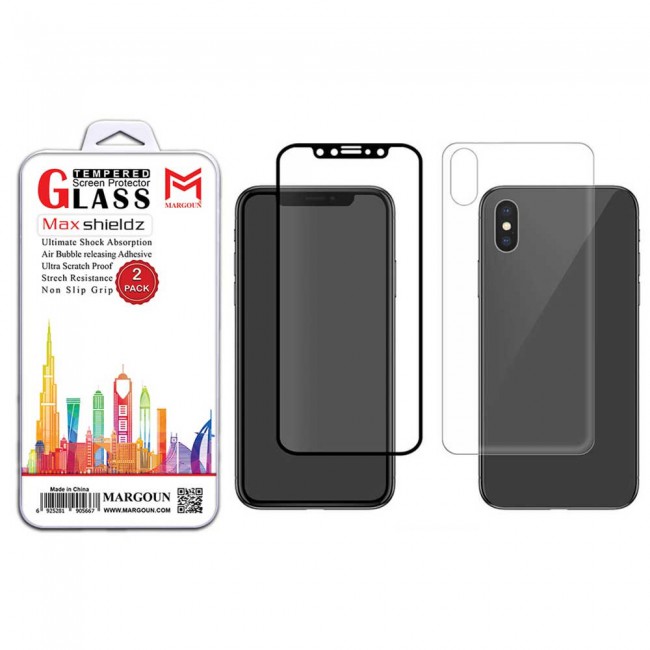 Margoun Back and 3D Front Tempered Glass Screen Protector for Apple iphone XS ( 5.8 inch)