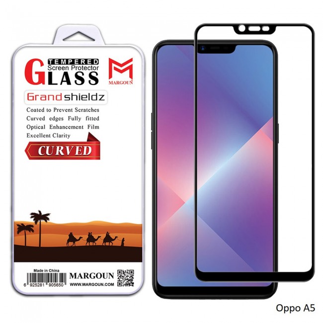 Margoun 3D Curved Tempered Glass Screen Protector for Oppo Phones ( F9 / F9 Pro , F9 Plus , A5 , A7 )