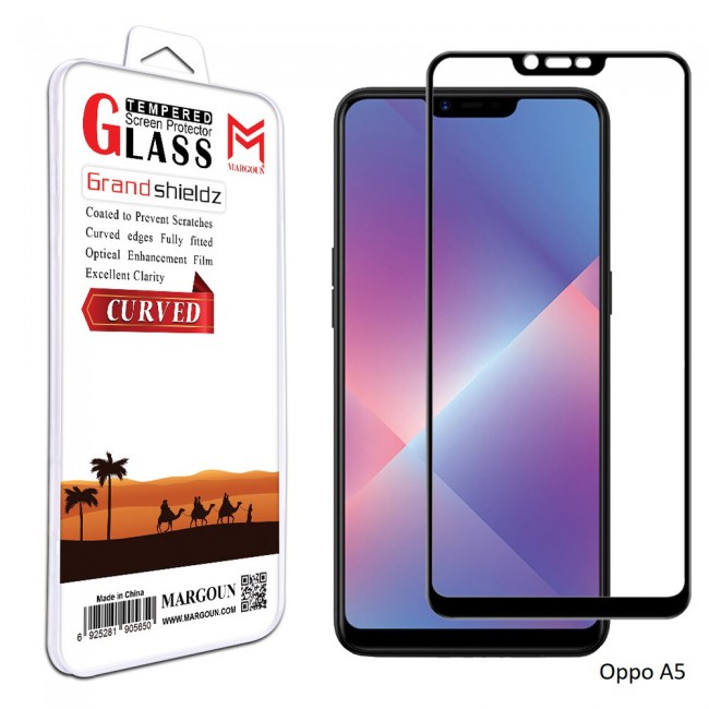 Margoun 3D Curved Tempered Glass Screen Protector for Oppo Phones ( F9 / F9 Pro , F9 Plus , A5 , A7 )