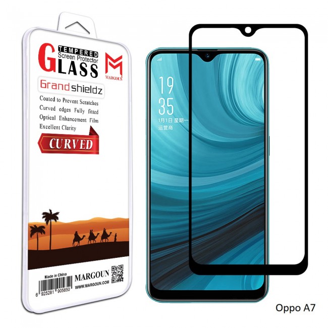 Margoun 3D Curved Tempered Glass Screen Protector for Oppo Phones ( F9 / F9 Pro , F9 Plus , A5 , A7 )