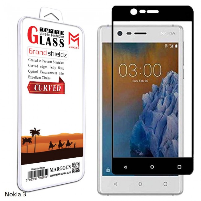 Margoun 5D Curved Tempered Glass Screen Protector for Nokia Phones ( 2 , 3 , 5 , 6 , 6 2018 , 7 Plus , 8 )