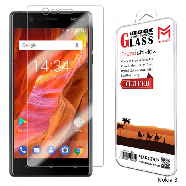 Margoun 5D Curved Tempered Glass Screen Protector for Nokia Phones ( 2 , 3 , 5 , 6 , 6 2018 , 7 Plus , 8 )