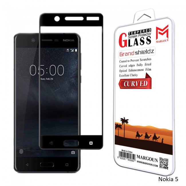 Margoun 5D Curved Tempered Glass Screen Protector for Nokia Phones ( 2 , 3 , 5 , 6 , 6 2018 , 7 Plus , 8 )