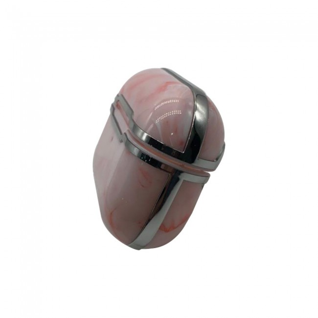 Margoun Airpods Pro Marble Case with Silver Ribbon and Ring Clip - Pink