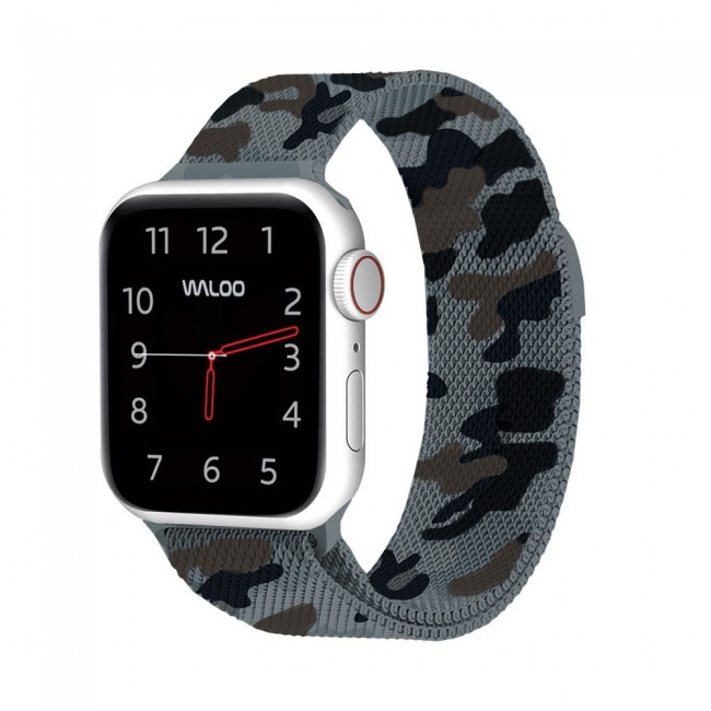 Margoun Apple Watch Band 38-40-41mm Milanese Loop Strap Henlein Series - Dark Grey Camouflage