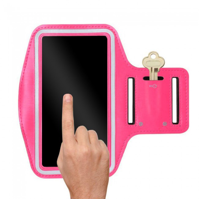 Margoun Sports Running Armband Case Cover for Mobile Phones upto 6 inches - Pink