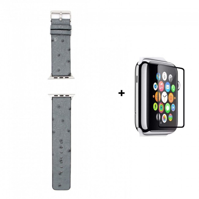 Margoun Dotted Pattern BlankCase Replacement Watch Band Strap with Glass Screen Protector for Apple Watch – 42/44mm - In 5 Colors