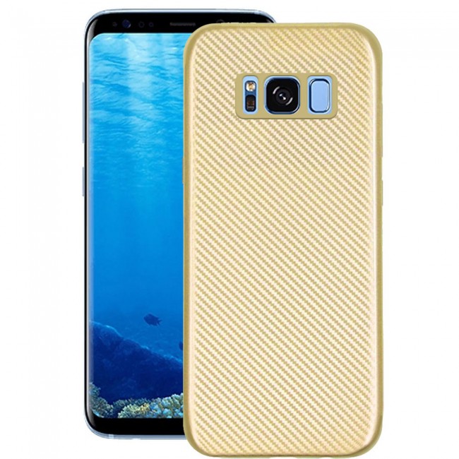 Margoun Carbon Fiber Protective Case Cover for Samsung Galaxy S8 – Gold