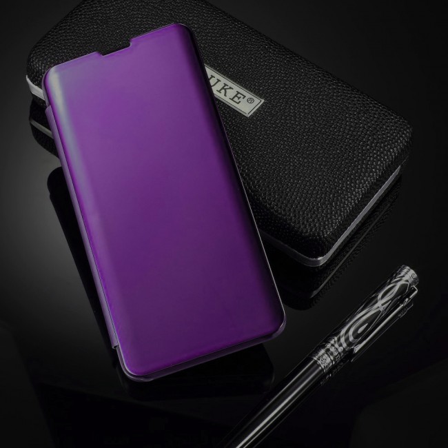 Margoun Clear View Standing Cover Flip Case for Samsung Galaxy s10 Plus - Purple