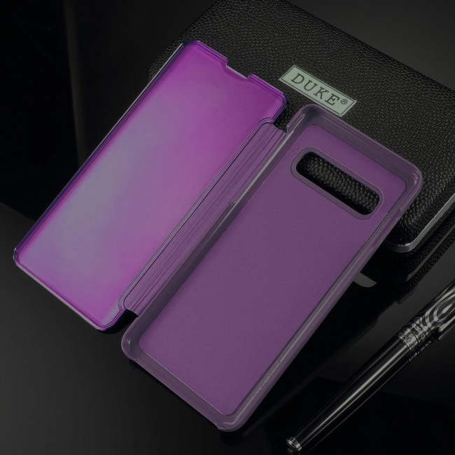 Margoun Clear View Standing Cover Flip Case for Samsung Galaxy s10 Plus - Purple