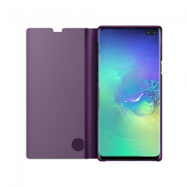 Margoun Clear View Standing Cover Flip Case for Samsung Galaxy s10 Plus - Purple