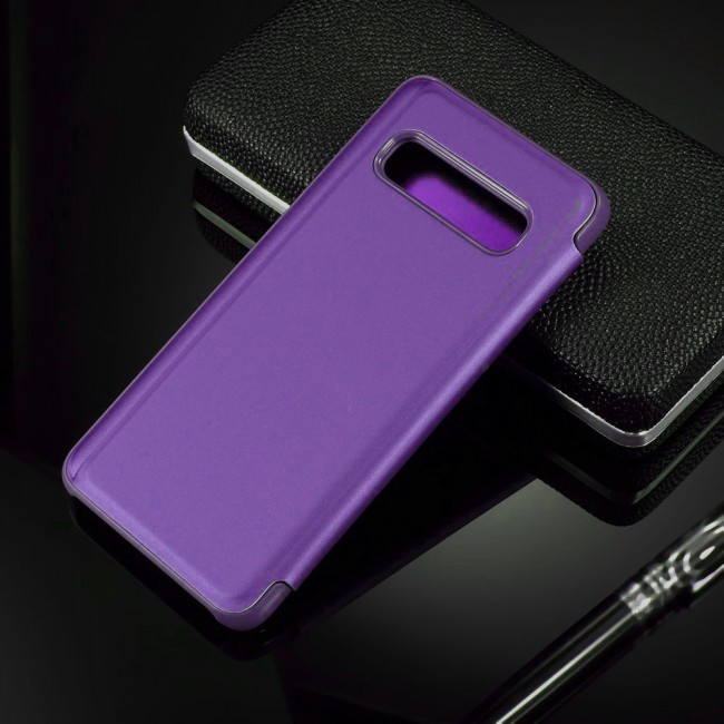 Margoun Clear View Standing Cover Flip Case for Samsung Galaxy s10 - Purple