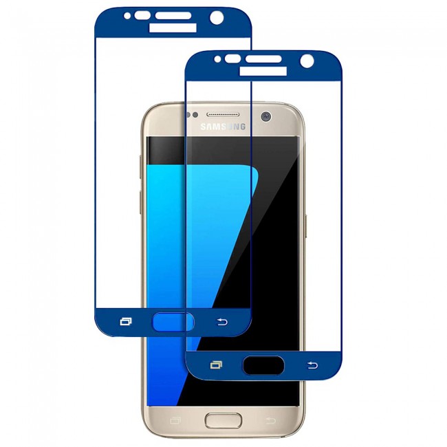 Margoun 2-Pack 3D Curved Screen Protector for Samsung Galaxy S7 - White , Blue , Gold