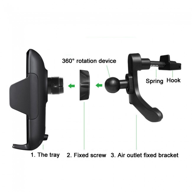 Margoun Fast Charging Car Charger Mount Phone Holder – Black