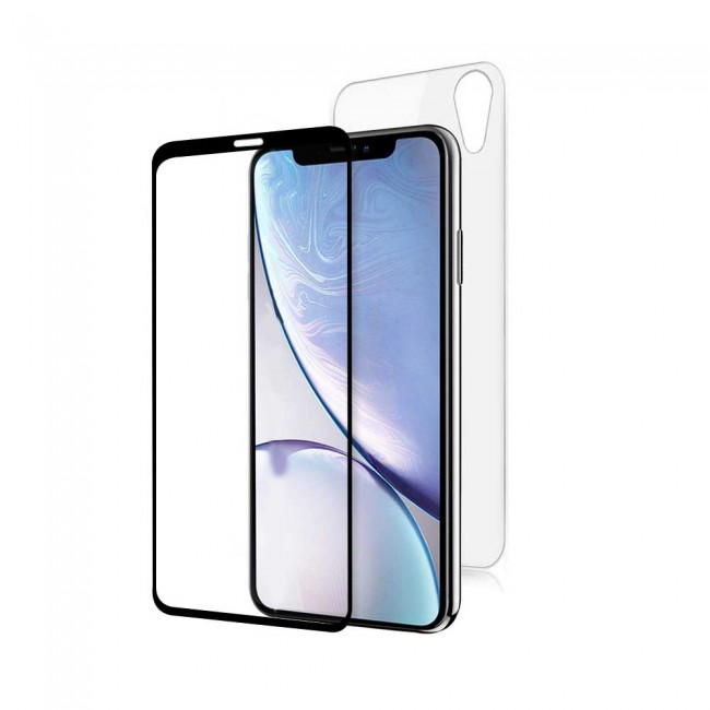 Margoun Back and 3D Front Tempered Glass Screen Protector for Apple iPhone XR