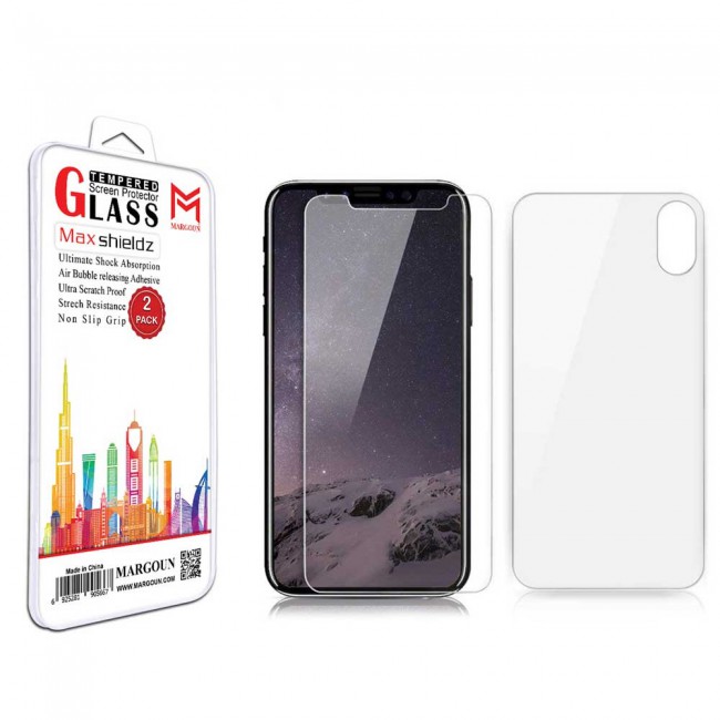 Margoun Front and Back Tempered Glass Screen Protector for Apple iphone XS ( 5.8 inch)