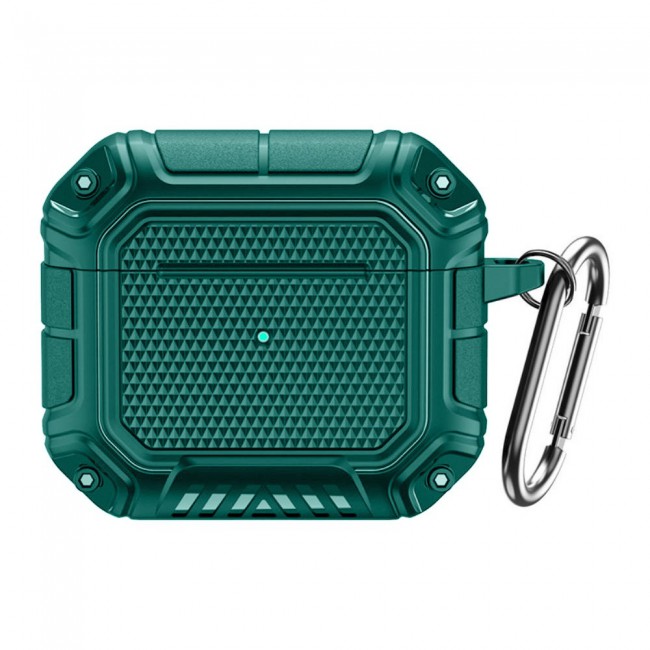 Margoun Rugged Hard Shell Case Cover with Keychain for AirPods 3rd Generation - Green - SHDSHOP