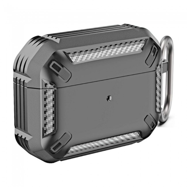 Margoun Rugged Hard Shell Case Cover with Keychain for AirPods 3rd Generation - Grey - SHDSHOP