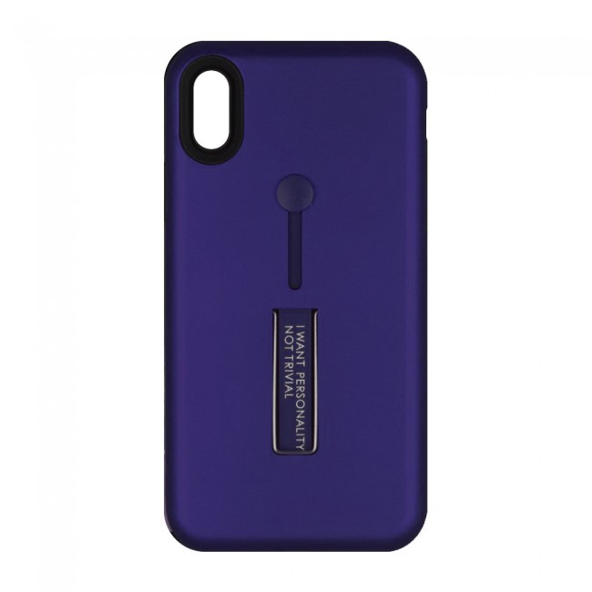 Margoun I Want Personality Not Trivial Strap Case Cover with Kickstand for Apple iphone XR – Black , Dark Blue , Red , Gold