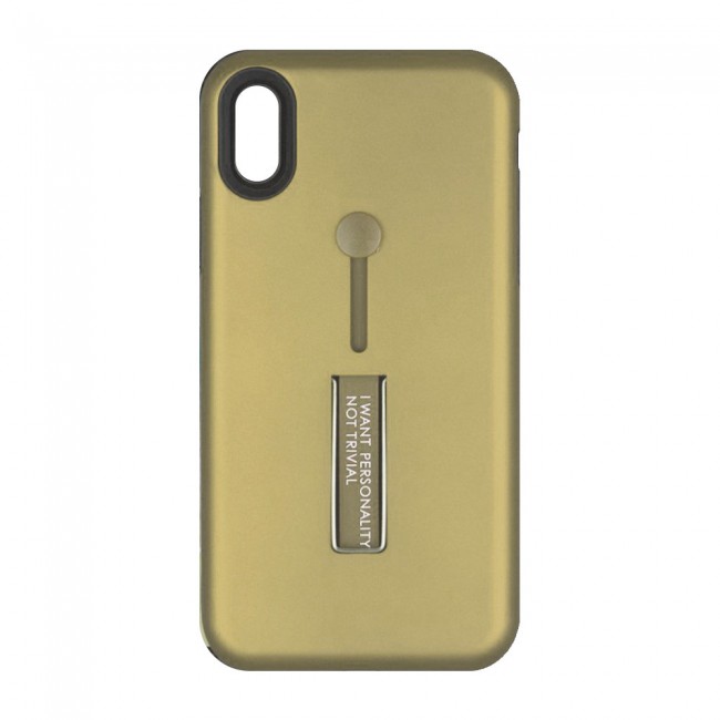 Margoun I Want Personality Not Trivial Strap Case Cover with Kickstand for Apple iphone XR – Black , Dark Blue , Red , Gold
