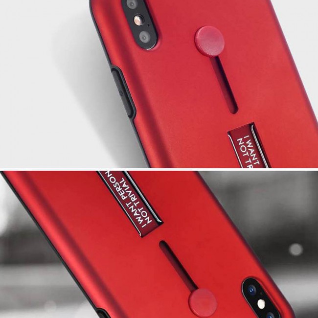 Margoun I Want Personality Not Trivial Strap Case Cover with Kickstand for Apple iphone XR – Black , Dark Blue , Red , Gold