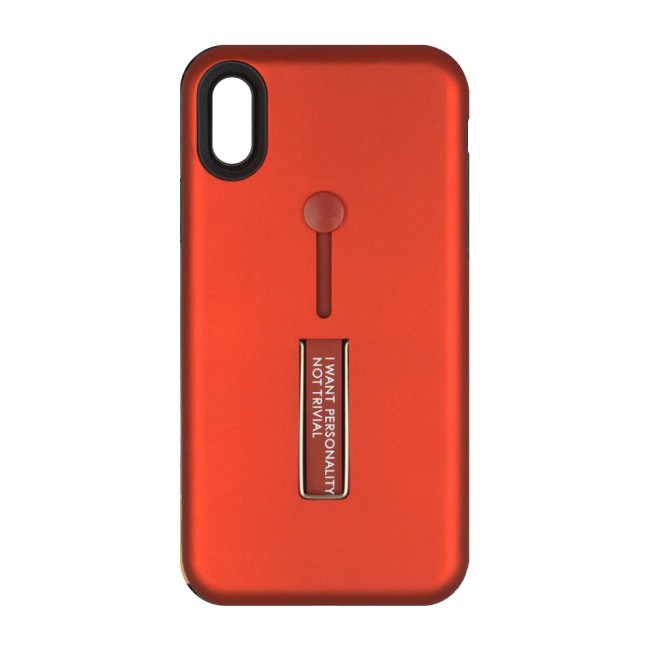 Margoun I Want Personality Not Trivial Strap Case Cover with Kickstand for Apple iphone XR – Black , Dark Blue , Red , Gold