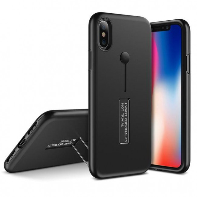 Margoun I Want Personality Not Trivial Strap Case Cover with Kickstand for Apple iphone XS Max – Black , Dark Blue , Red , Gold
