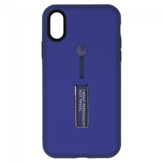 Margoun I Want Personality Not Trivial Strap Case Cover with Kickstand for Apple iphone XS Max – Black , Dark Blue , Red , Gold