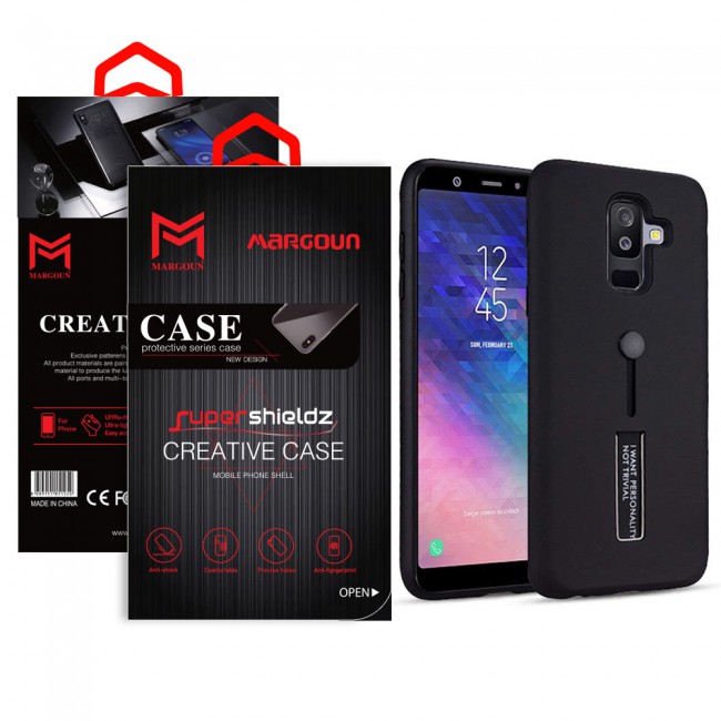 Margoun I Want Personality Not Trivial Strap Case Cover with Kickstand for Samsung Galaxy A6 Plus – Black , Dark Blue , Red , Gold
